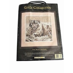 1997 Dimensions Gold Snow Leopard Counted Cross Stitch Kit  #3835 SEALED